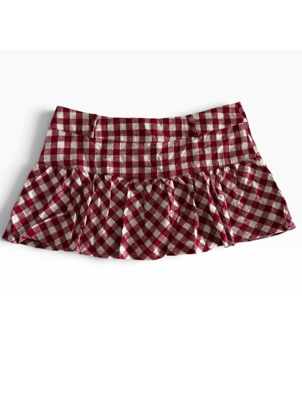 Cherry Koko red and white gingham mini skirt